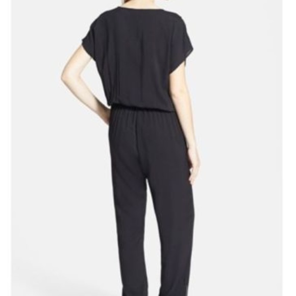 SOLD OLIVIA MOON Drape Wrap Top Black Jumpsuit - Picture 4 of 7